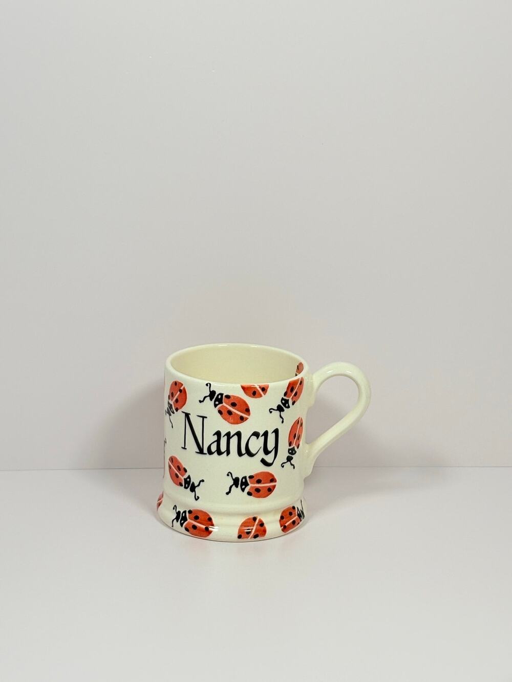 Emma Bridgewater Ladybug 1/2 Pint Personalized “Nancy” Mug
